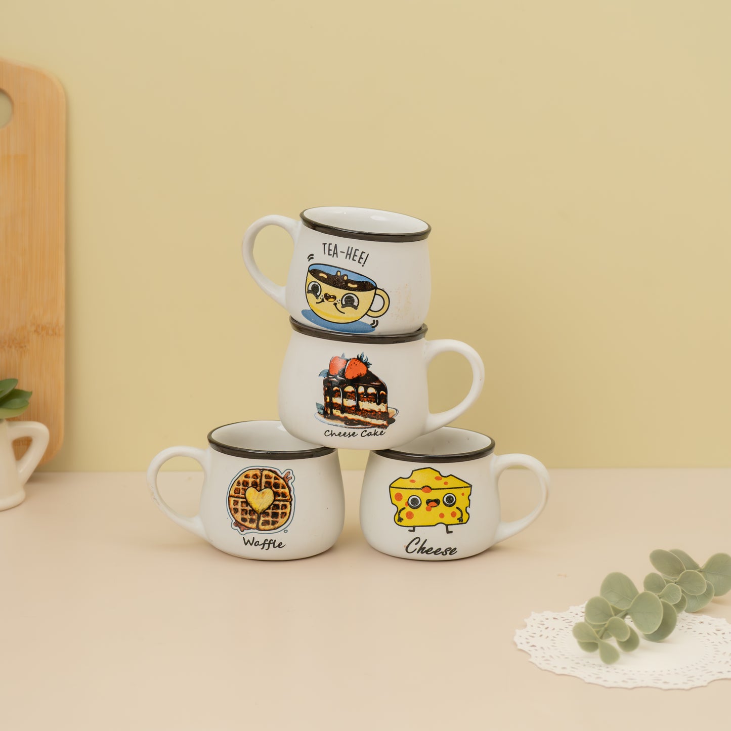 Emoji Printed Coffee and Tea Serving Cups set of 6