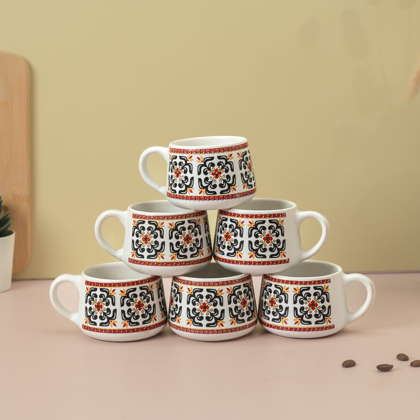 FLORAL PRINTED CUP SET OF 6